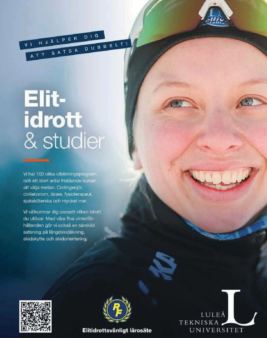 Annons för Elitidrott & Studier Luleå Tekniska Universitet